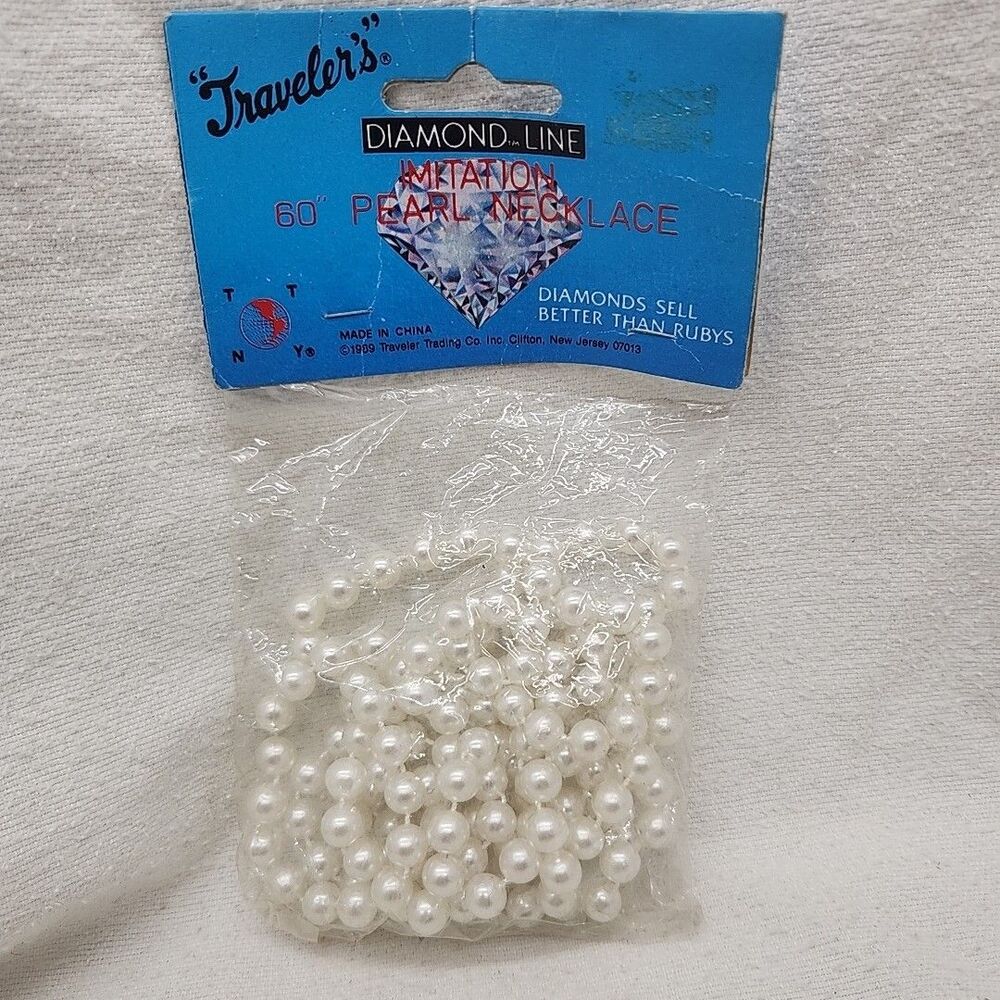 Necklace 60" Faux Pearl Costume Starlet Flapper Socialite Christmas Tree Garland